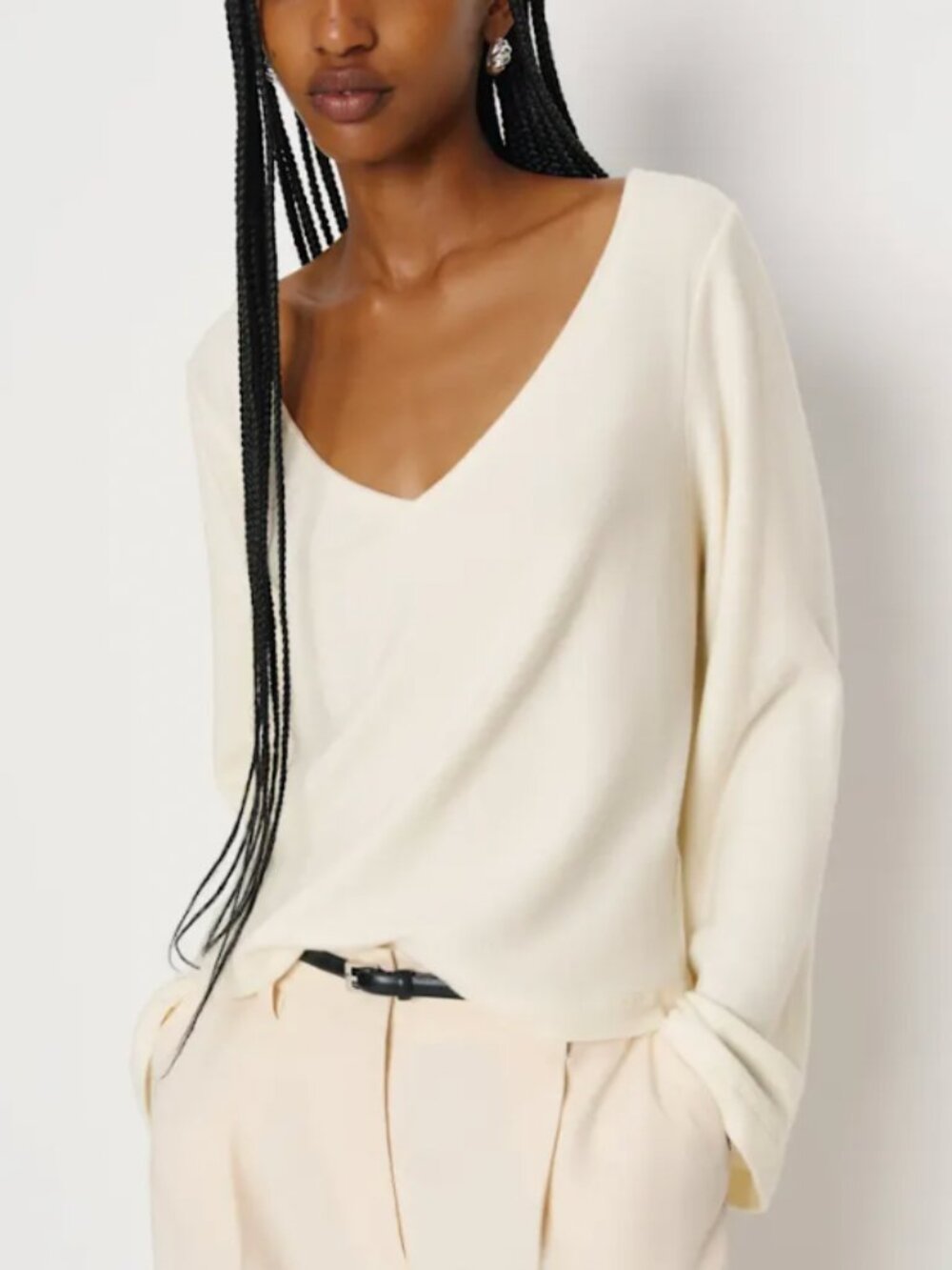 NWT Reformation Mabel Knit Top - Cream (Fior di latte) XS